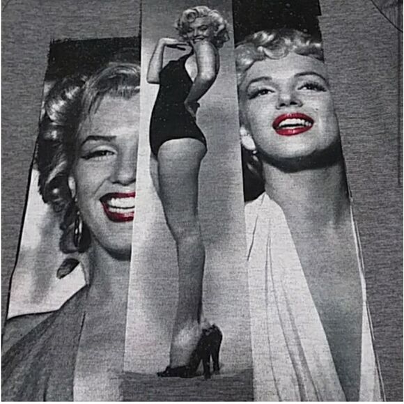 Marilyn Monroe Gray/Black Short Sleeve T Shirt Size 1X - Picture 2 of 3